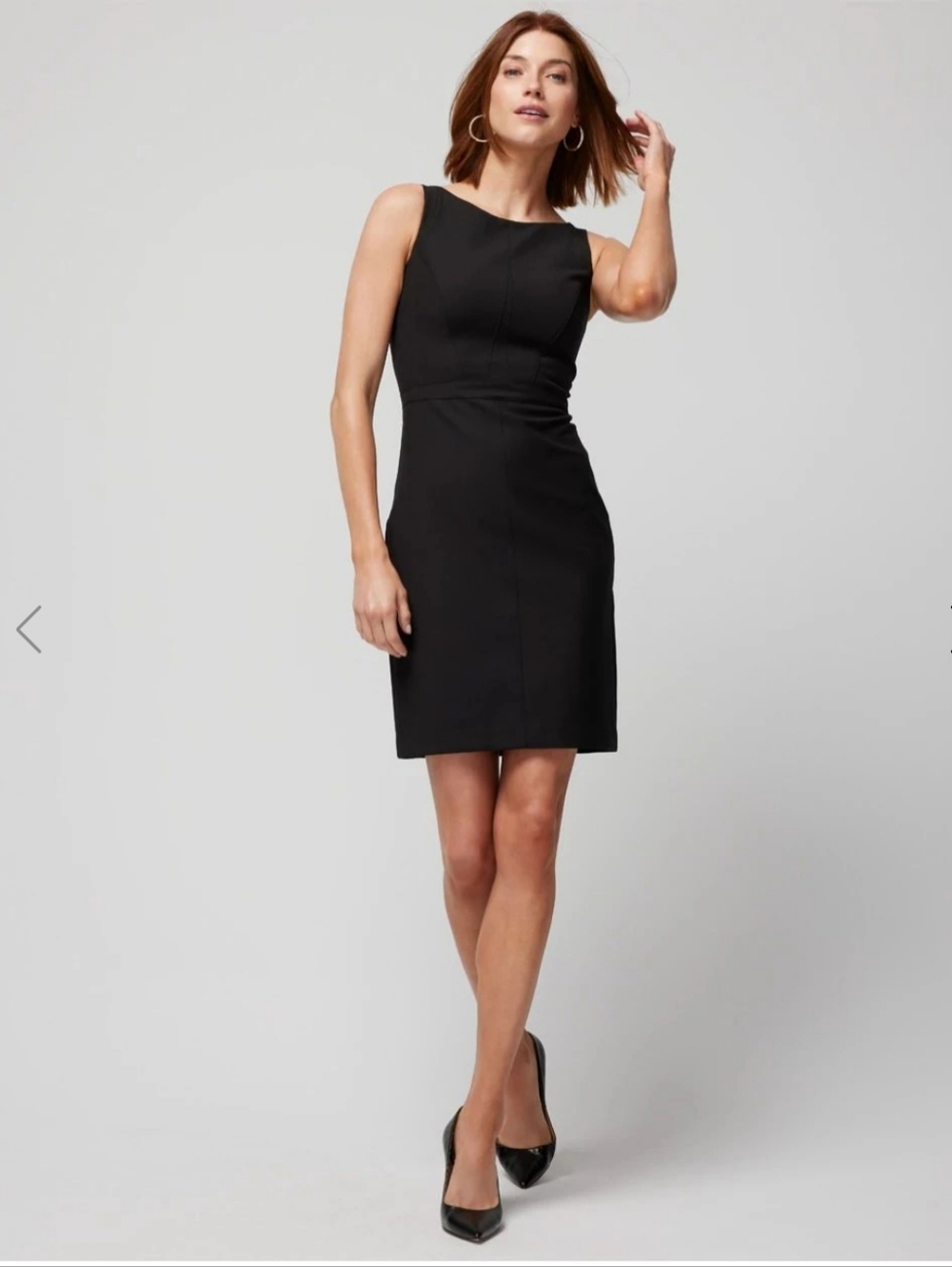 White House Black Market Black Sleeveless Midi Sheath Dress
